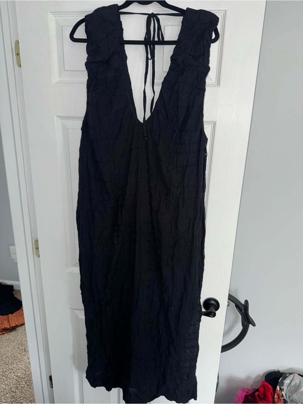 Free People Black Maxi Dress Sleeveless V-Neck
